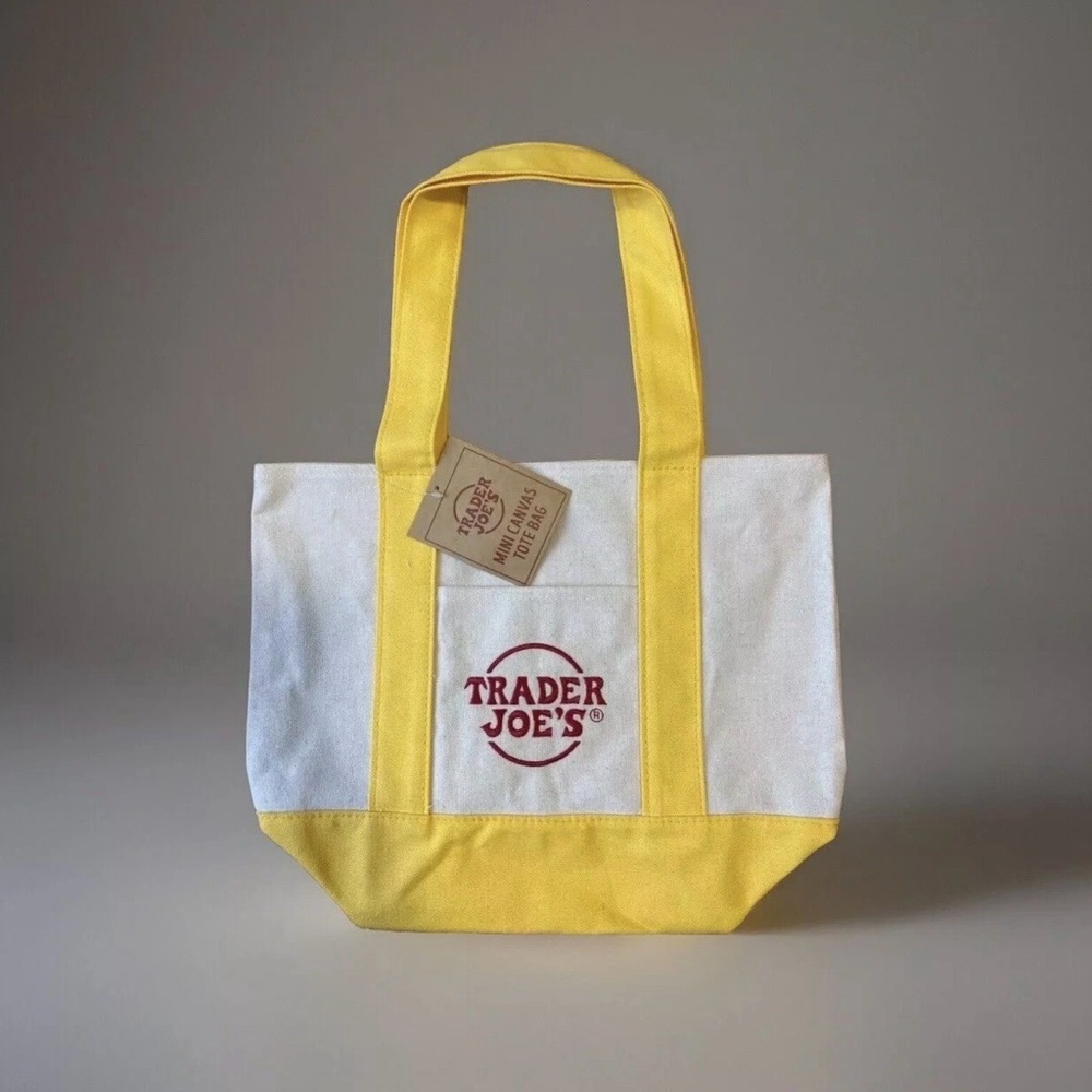 Trader Joe's Limited Edition Yellow Mini Canvas Tote